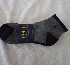 Polo by Ralph Lauren Gray and Black Low-Cut Athletic Socks